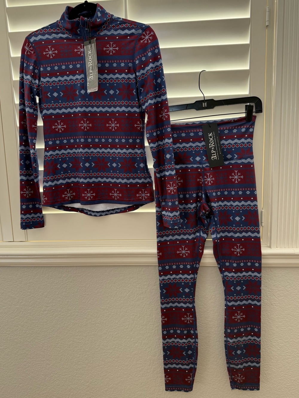 ALP N ROCK Kari Base Layer Top & Leggings Size Small Estate Blue